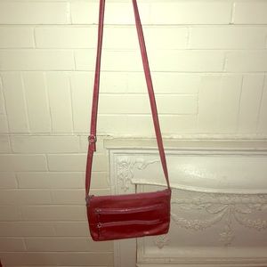 Red, distressed HOBO crossbody